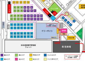 渚園キャンプ場サイト図